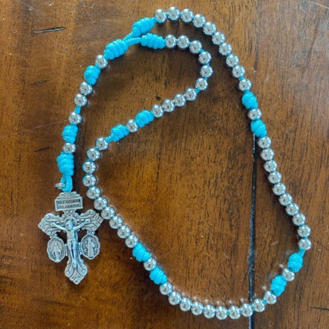Miniature Stainless steel Pardon Indulgence Paracord Rosary