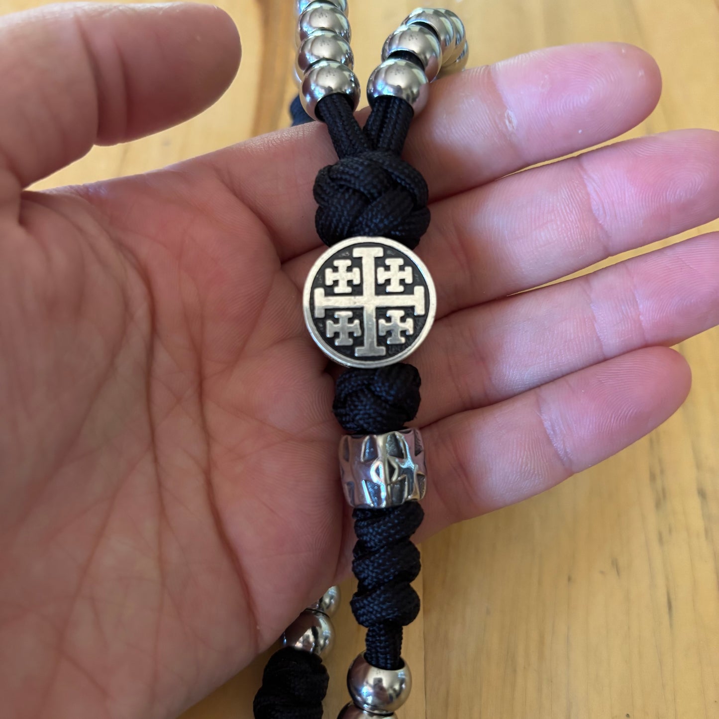 Weapon for these Times: Stainless Steel Jerusalem Cross and St Benedict Rosary