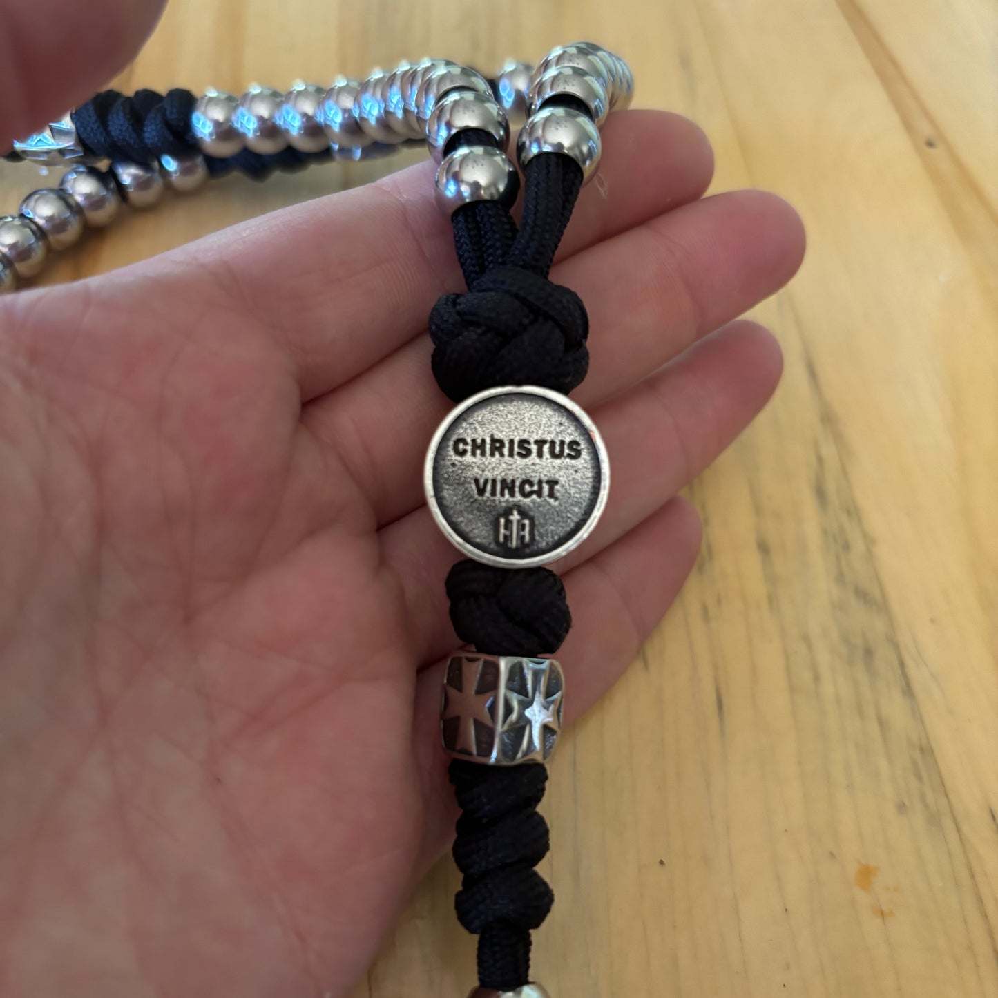 Weapon for these Times: Stainless Steel Jerusalem Cross and St Benedict Rosary