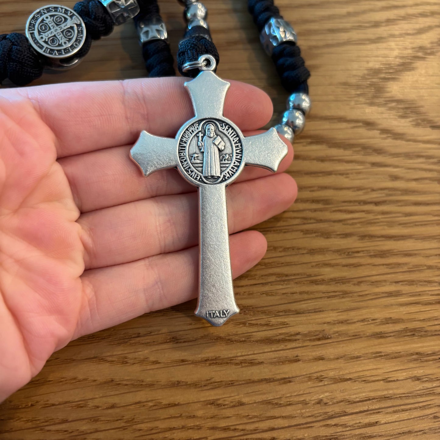 Weapon for these Times: Stainless Steel St Benedict Paracord Rosary