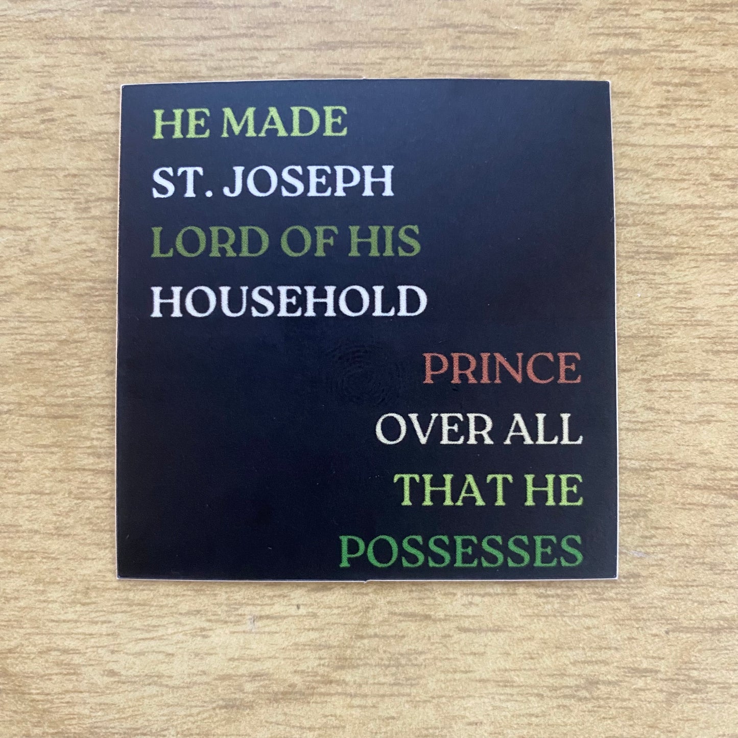 "Lord of His Household" St Joseph Matte Sticker