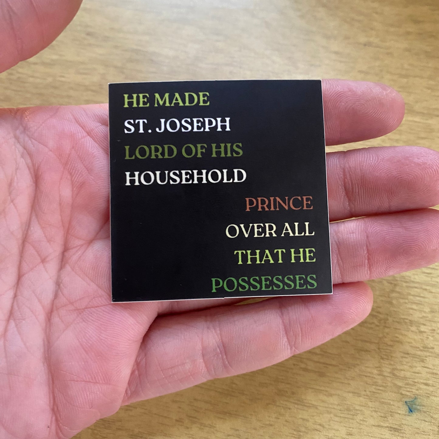 "Lord of His Household" St Joseph Matte Sticker