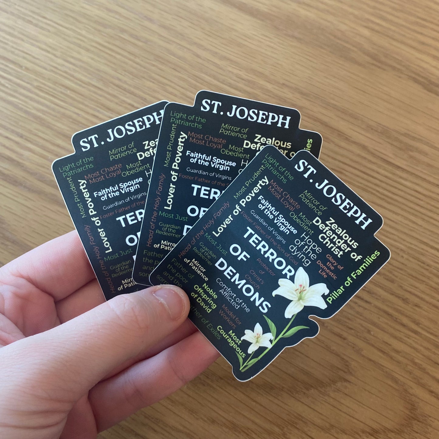 "Terror of Demons" St Jospeh Matte Laptop/Water Bottle Sticker