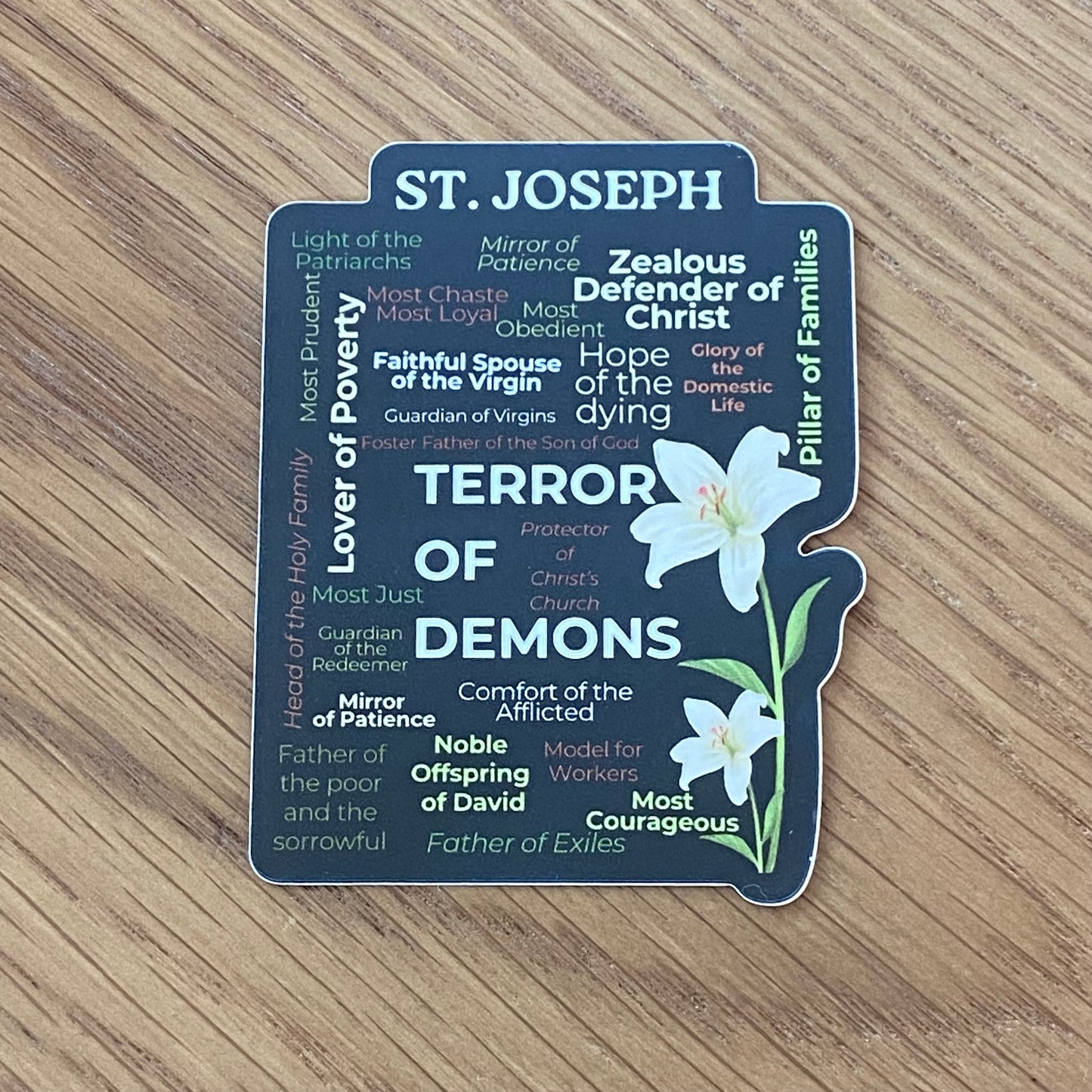 "Terror of Demons" St Jospeh Matte Laptop/Water Bottle Sticker