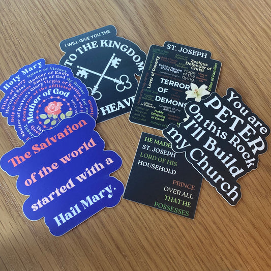Catholic Water Bottle/Laptop Sticker Bundle