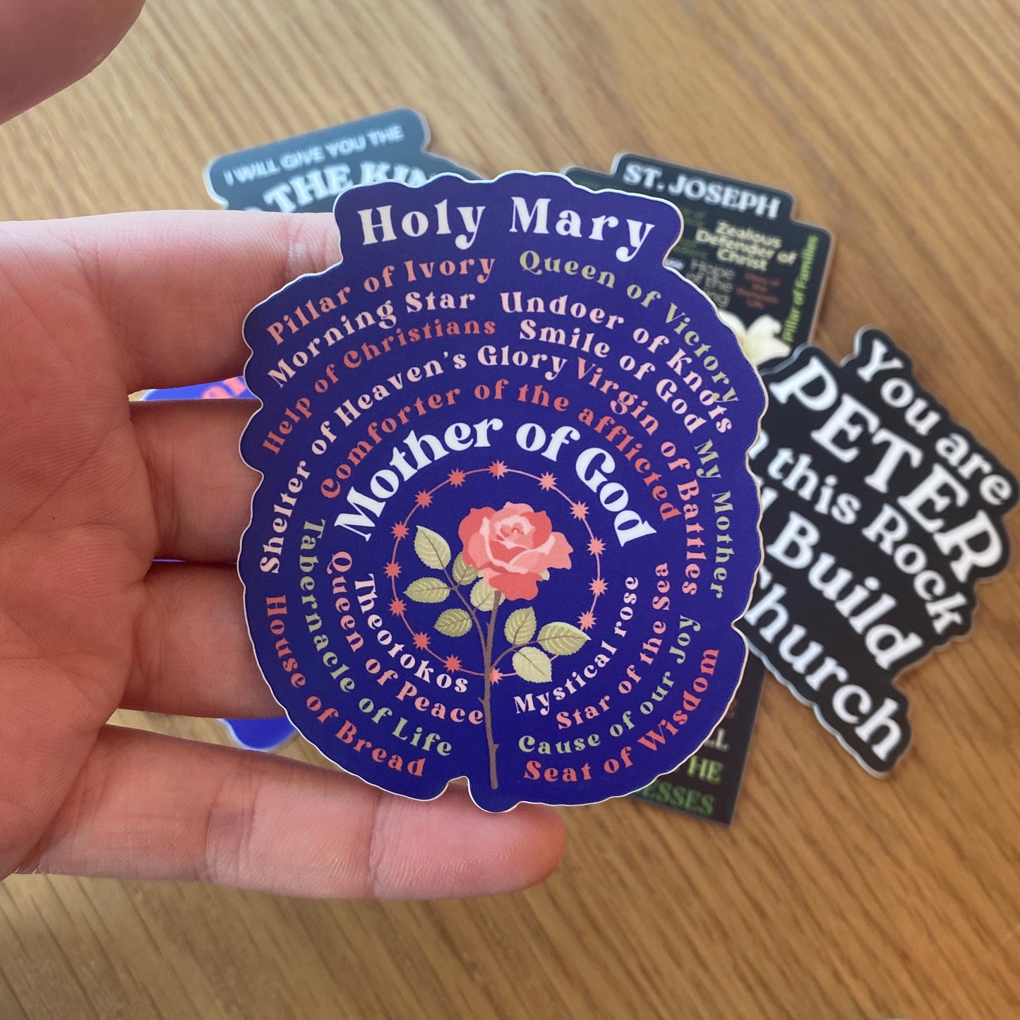 Titles of Mary Matte Water Bottle/Laptop Sticker