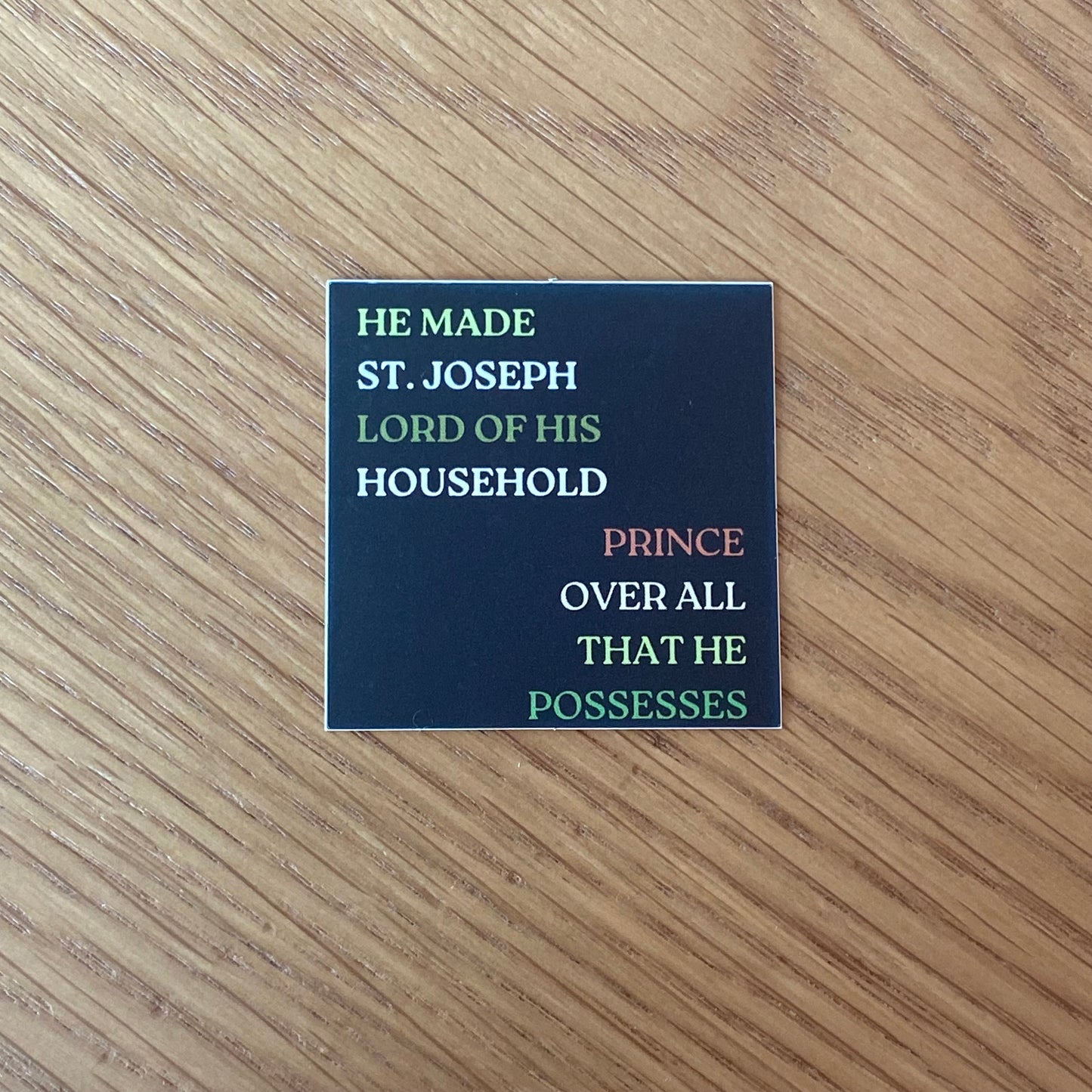 "Lord of His Household" St Joseph Matte Sticker