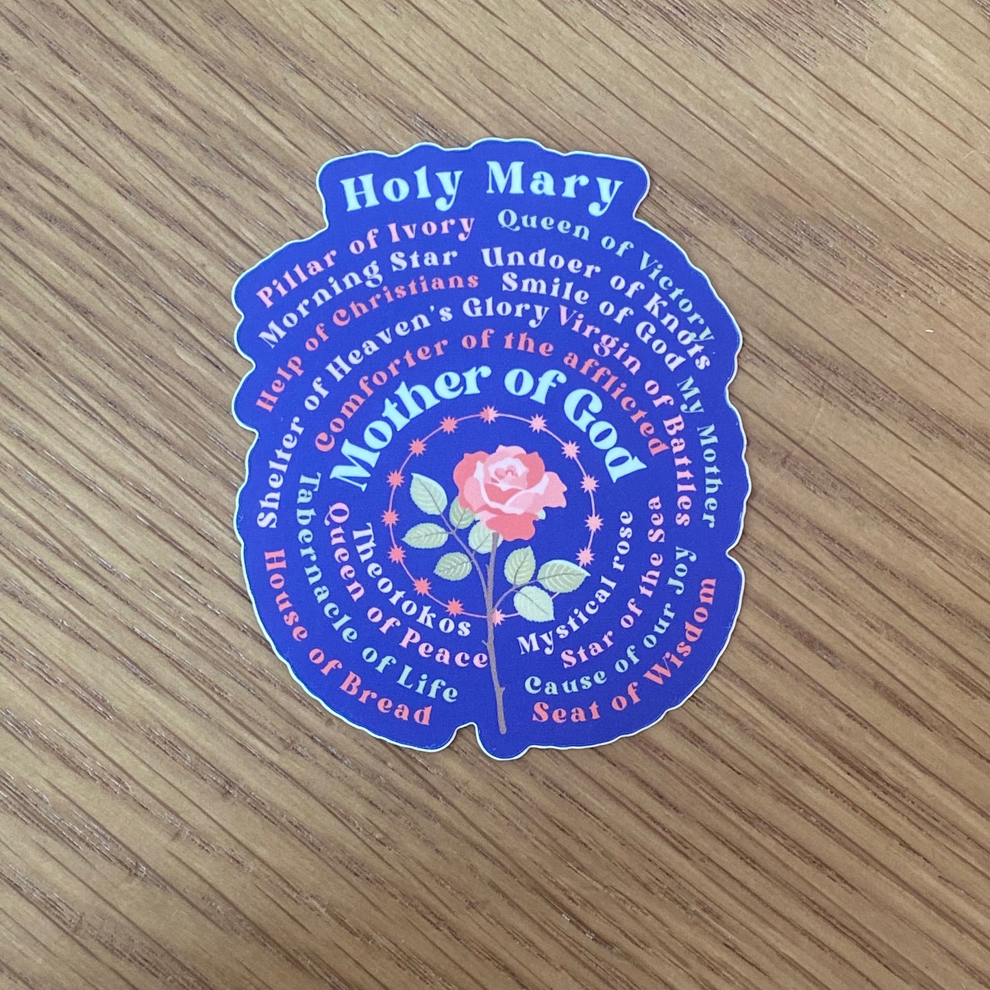 Titles of Mary Matte Water Bottle/Laptop Sticker