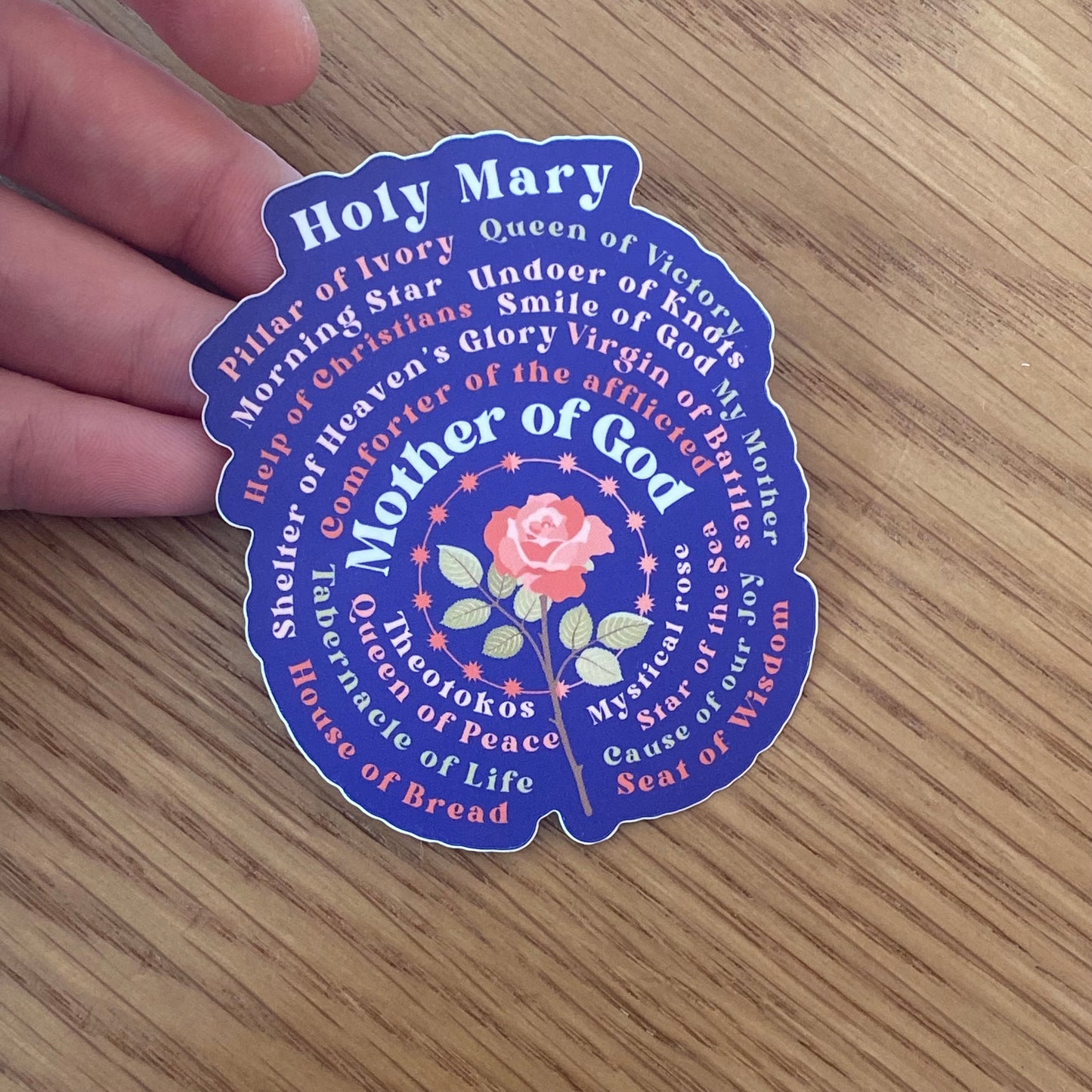 Titles of Mary Matte Water Bottle/Laptop Sticker