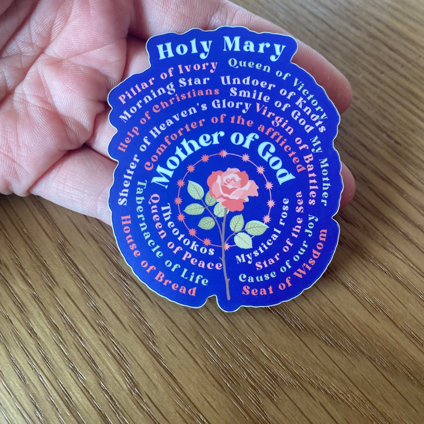 Titles of Mary Matte Water Bottle/Laptop Sticker