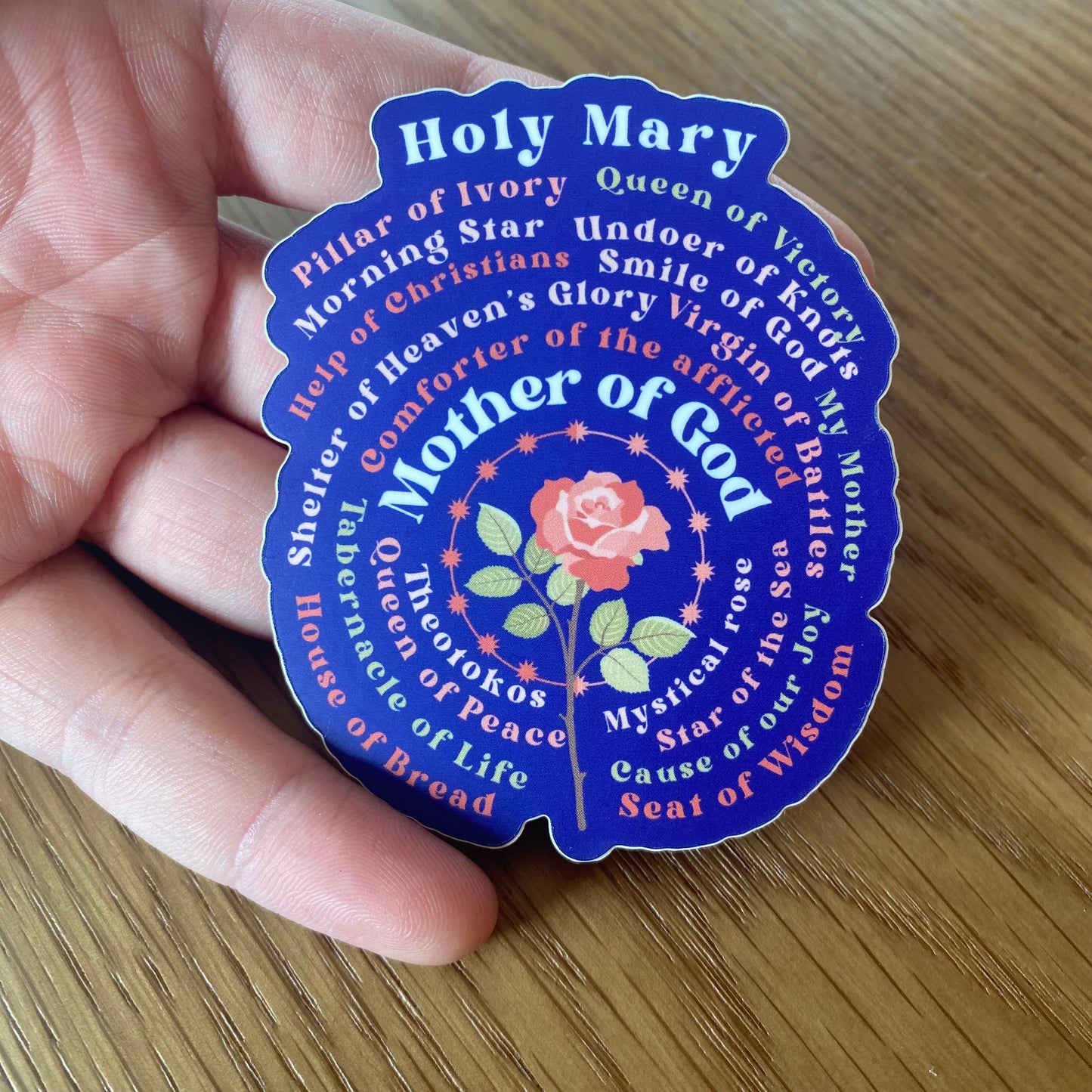Titles of Mary Matte Water Bottle/Laptop Sticker
