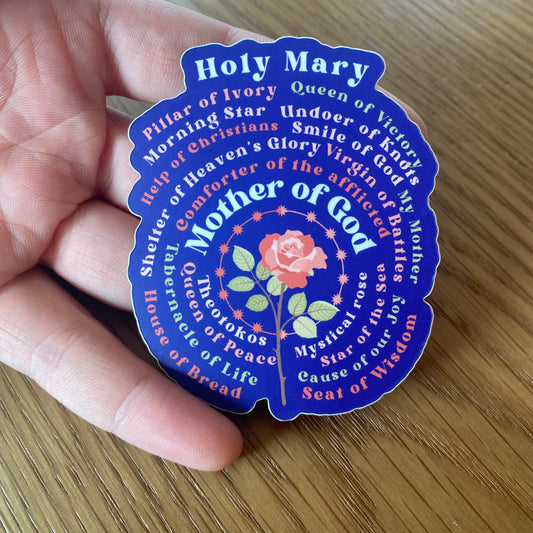 Titles of Mary Matte Water Bottle/Laptop Sticker