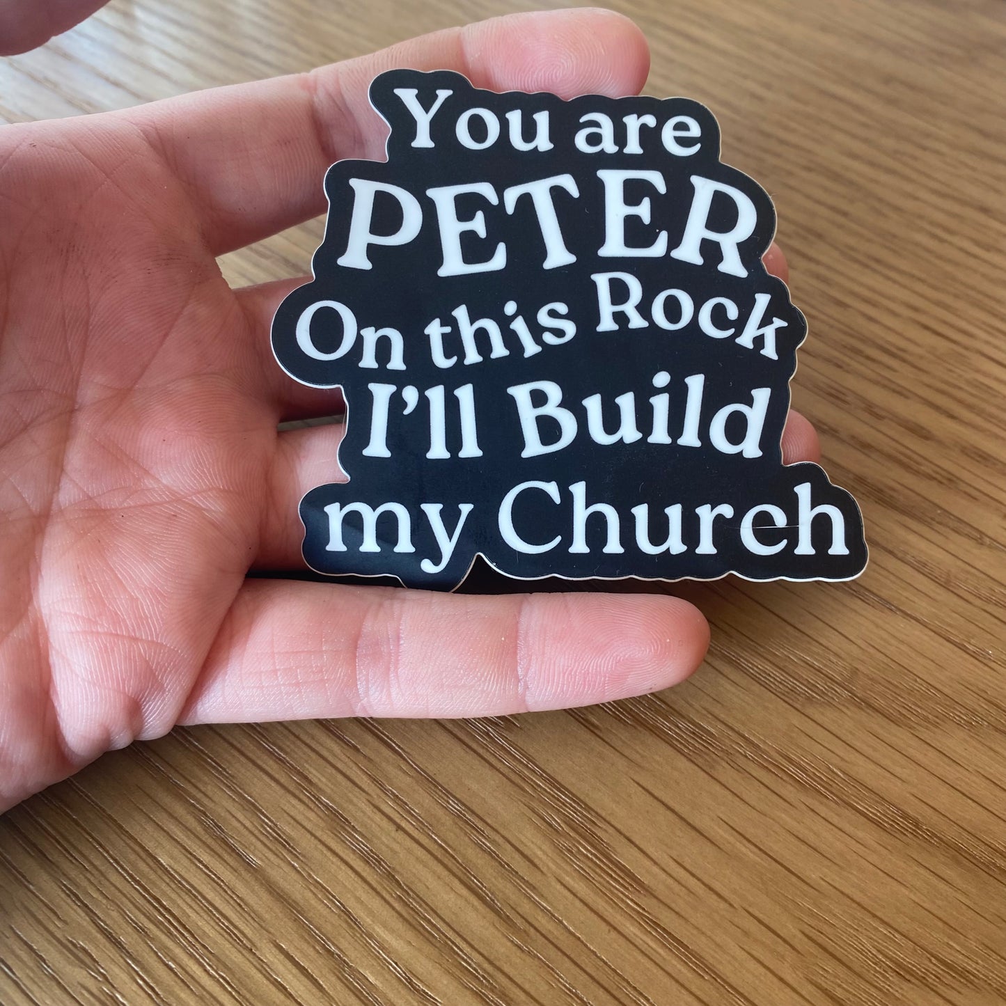 "On this Rock" St Peter Matte Laptop/Water bottle Sticker