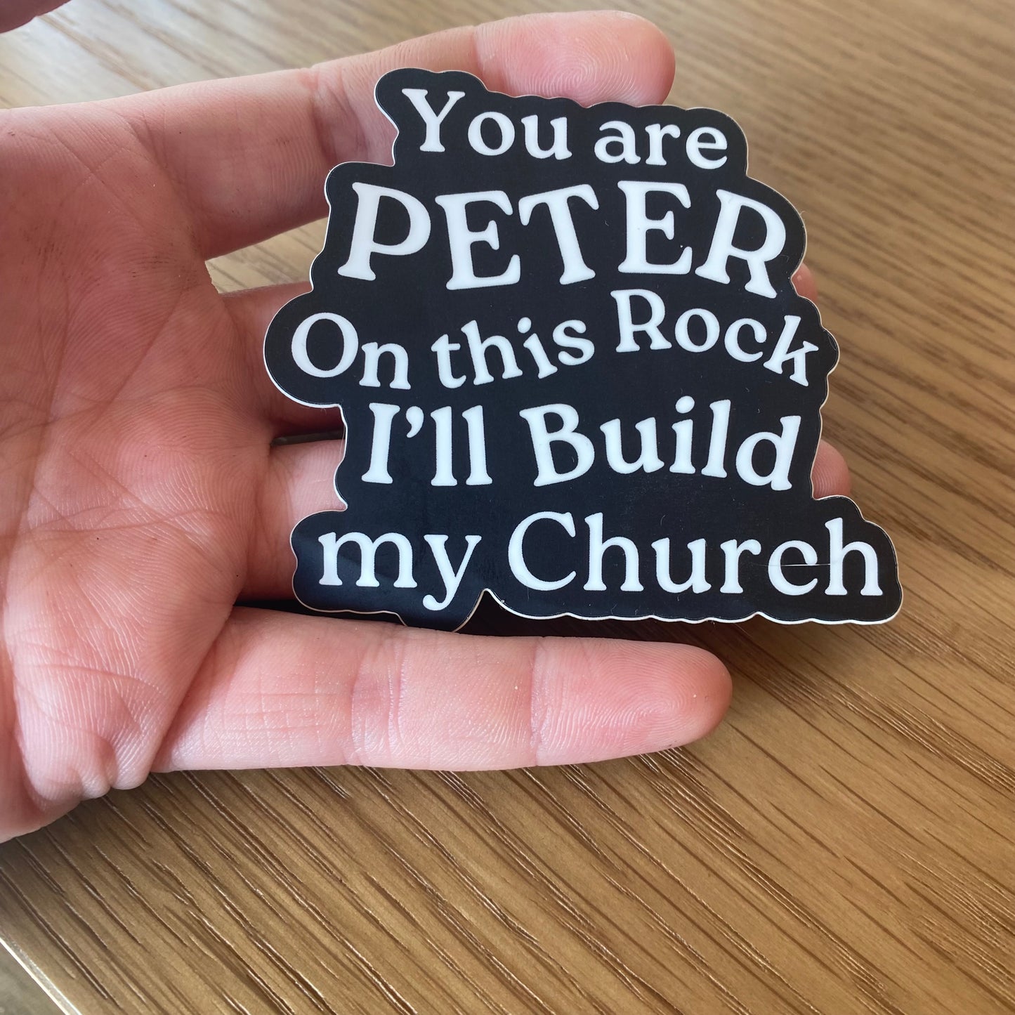 "On this Rock" St Peter Matte Laptop/Water bottle Sticker