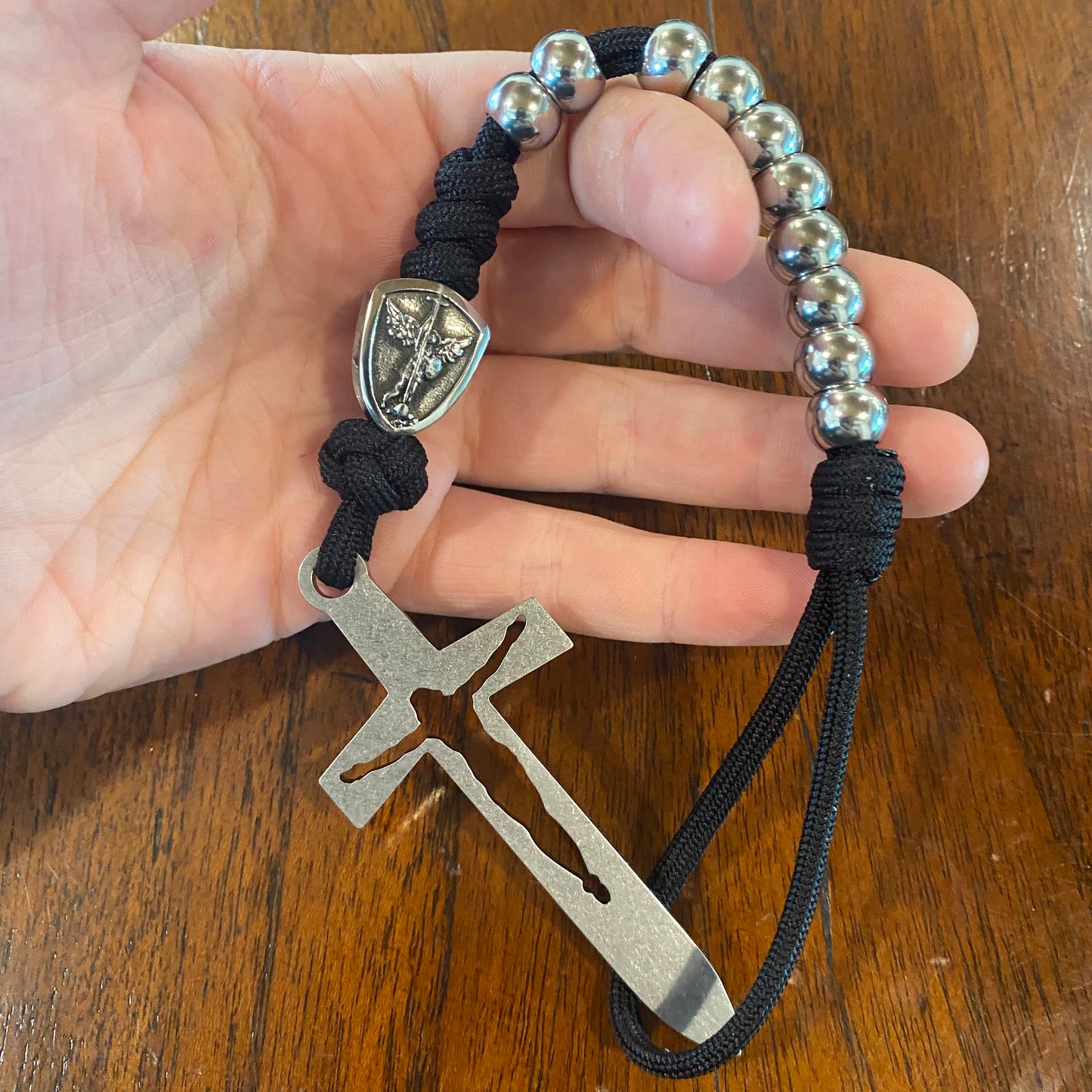 Solid Stainless Steel St Michael Decade Rosary