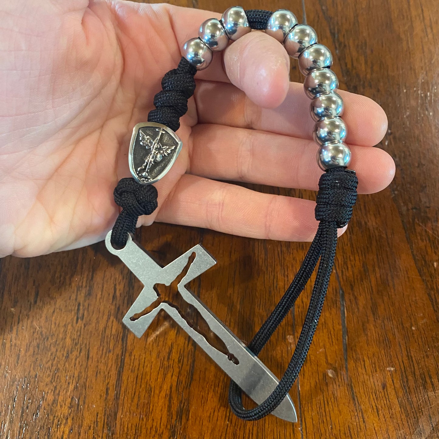 Solid Stainless Steel St Michael Decade Rosary