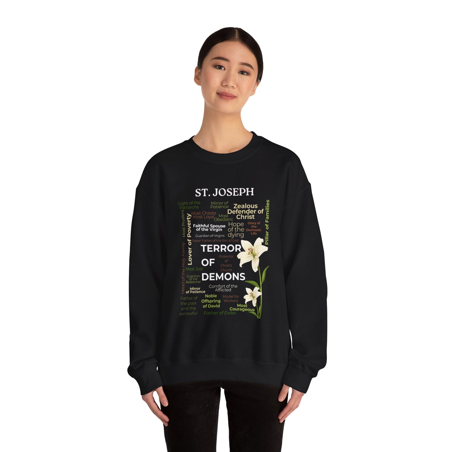 St Joseph Titles Crewneck Sweatshirt - Terror of Demons