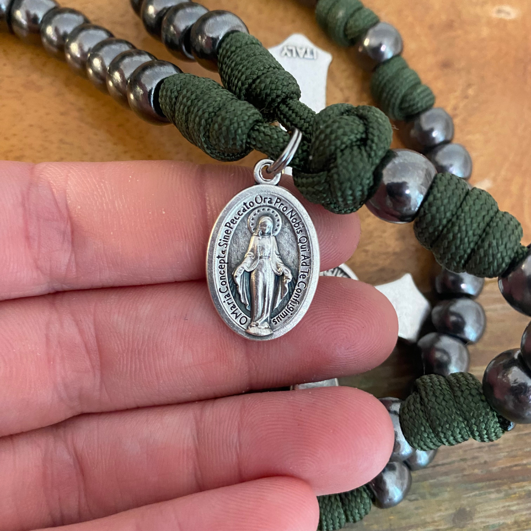 Gunmetal St Benedict Paracord Rosary