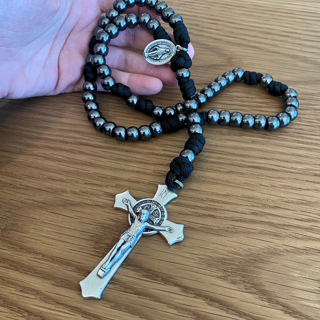 Gunmetal St Benedict Paracord Rosary