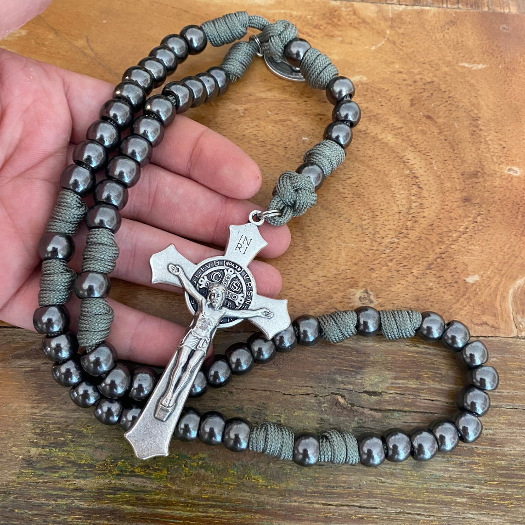 Gunmetal St Benedict Paracord Rosary