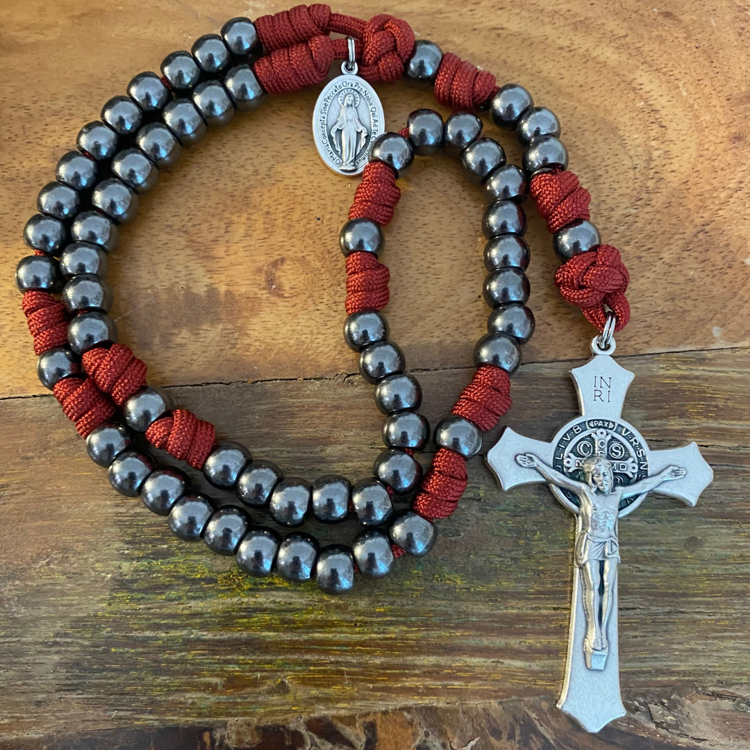 Gunmetal St Benedict Paracord Rosary