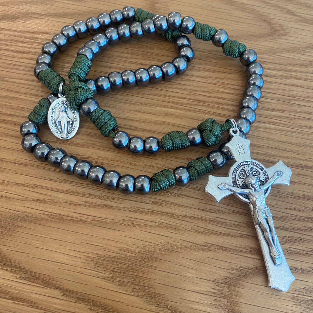 Gunmetal St Benedict Paracord Rosary