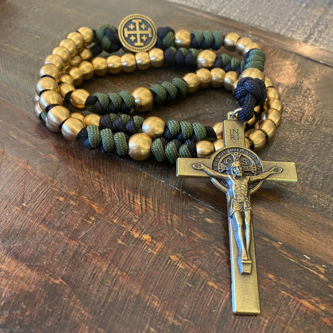 Weapon for These Times: St Benedict/Jerusalem Cross Paracord Rosary