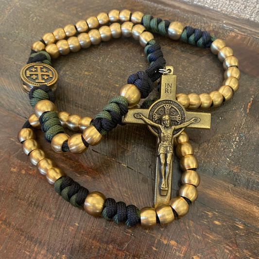 Weapon for These Times: St Benedict/Jerusalem Cross Paracord Rosary