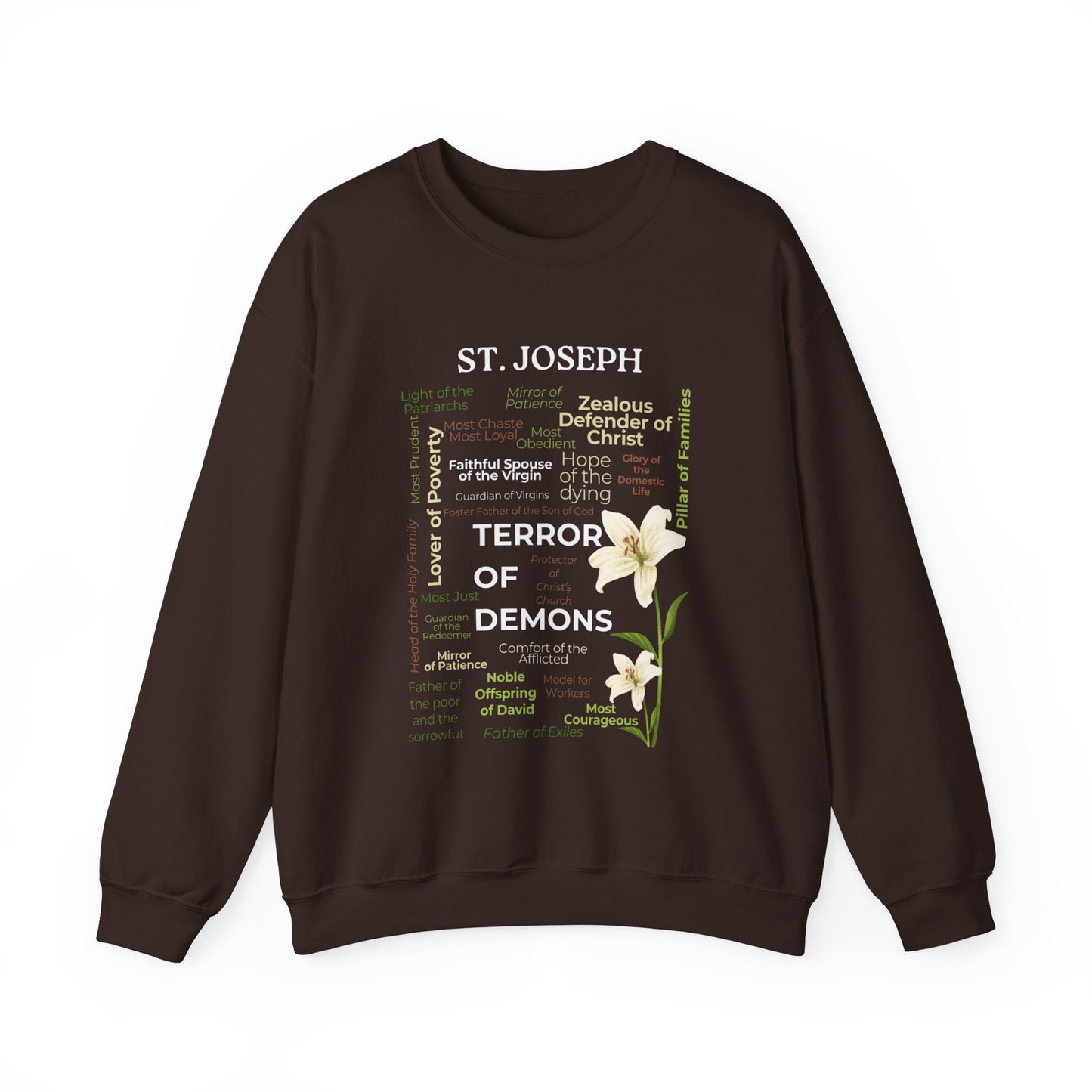 St Joseph Titles Crewneck Sweatshirt - Terror of Demons