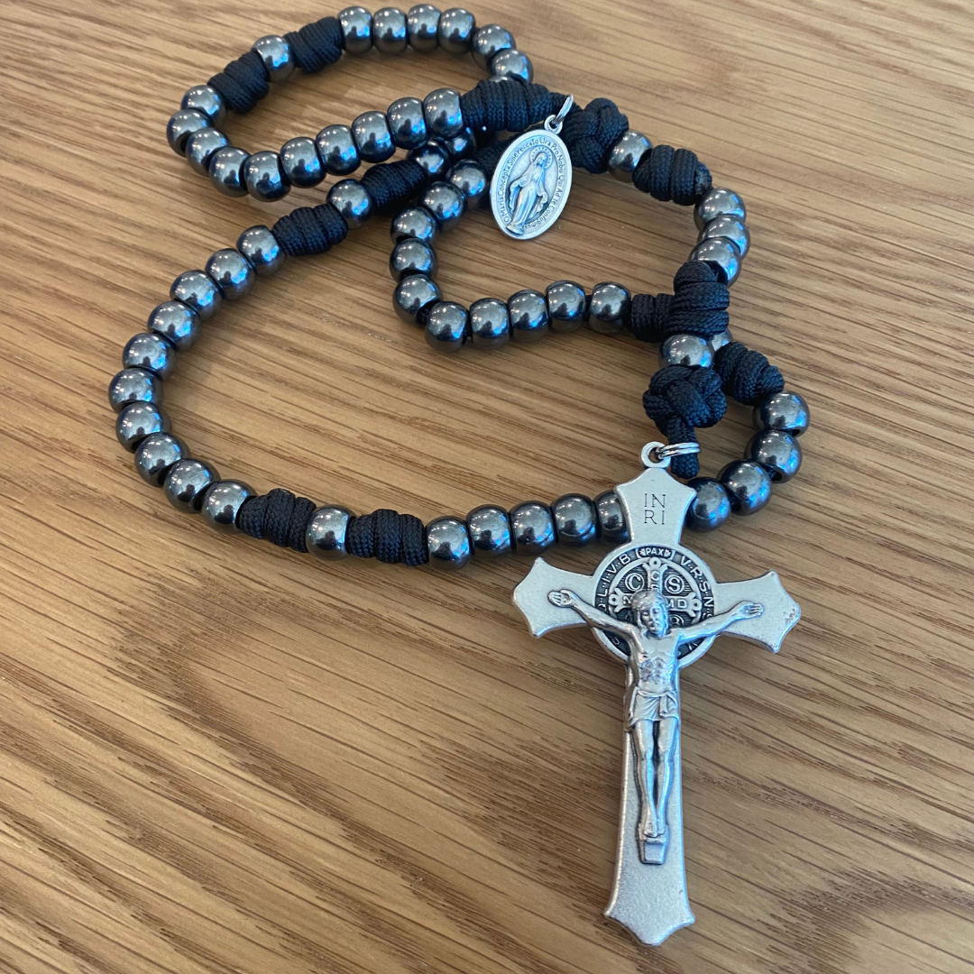 Gunmetal St Benedict Paracord Rosary