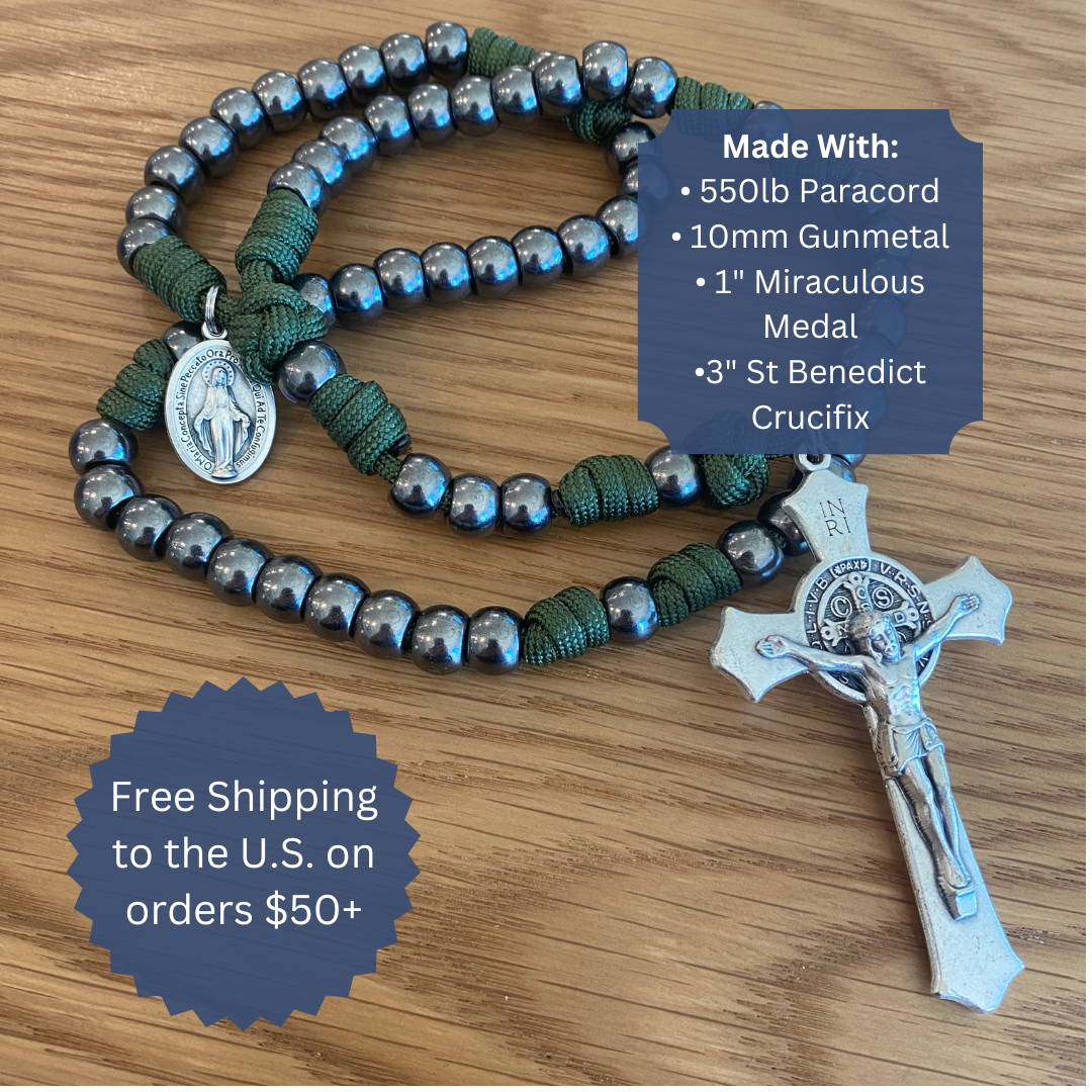 Gunmetal St Benedict Paracord Rosary