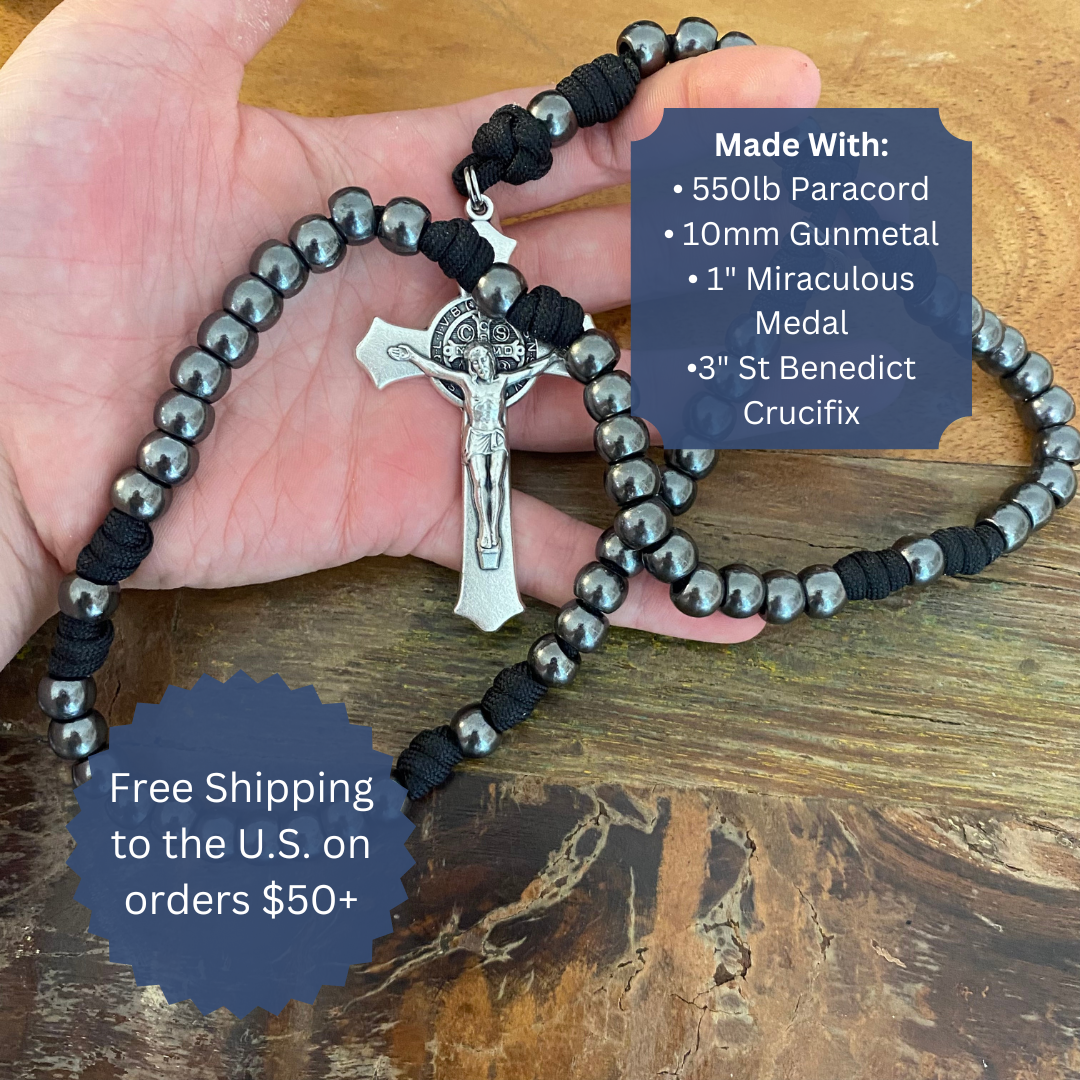 Gunmetal St Benedict Paracord Rosary