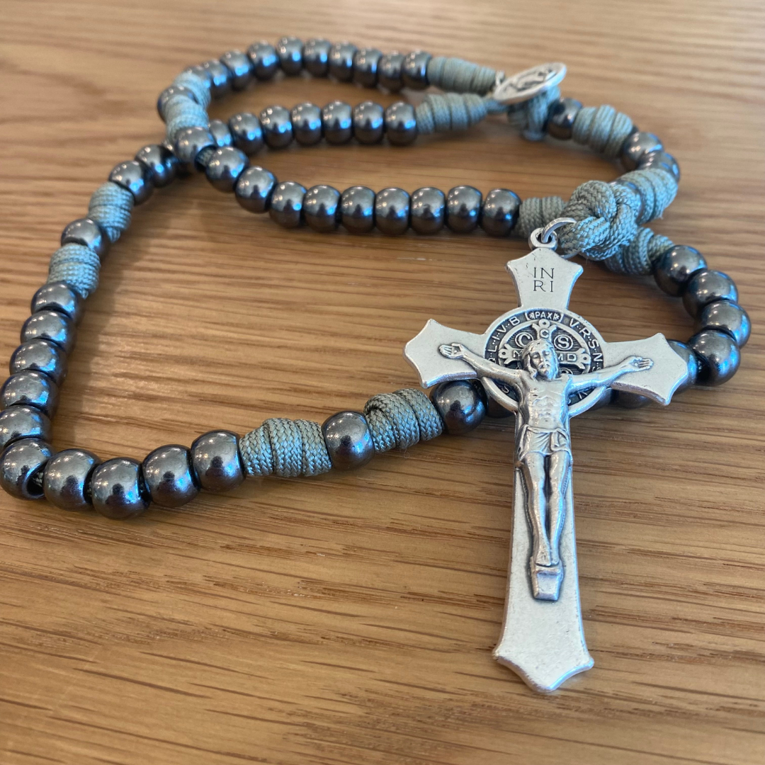 Gunmetal St Benedict Paracord Rosary