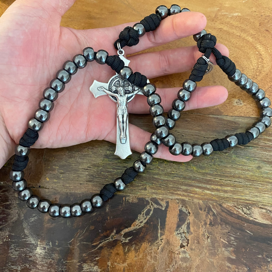 Gunmetal St Benedict Paracord Rosary