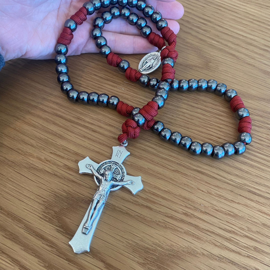 Gunmetal St Benedict Paracord Rosary