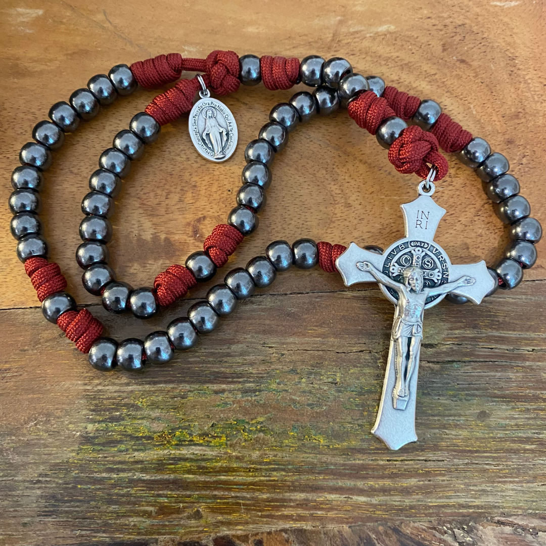 Gunmetal St Benedict Paracord Rosary