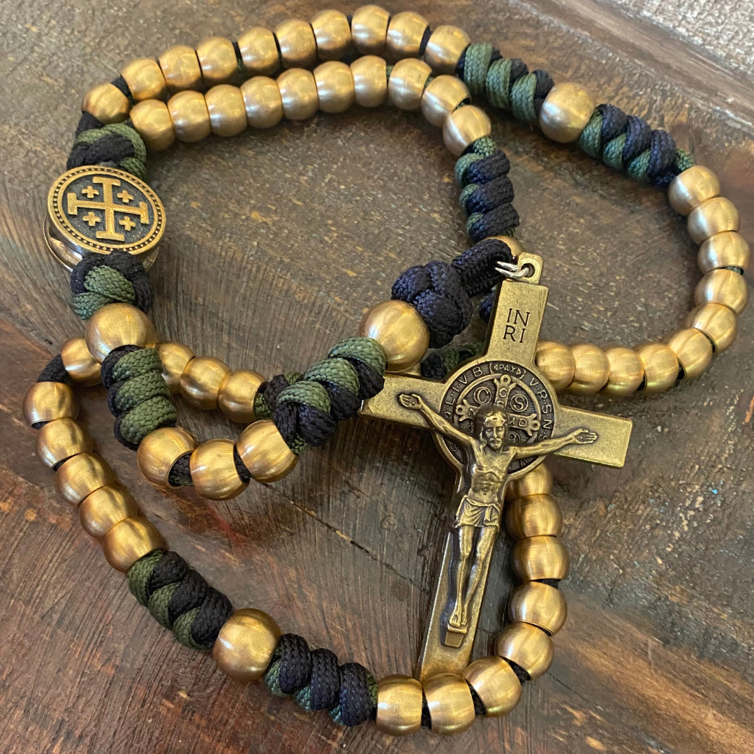 Weapon for These Times: St Benedict/Jerusalem Cross Paracord Rosary