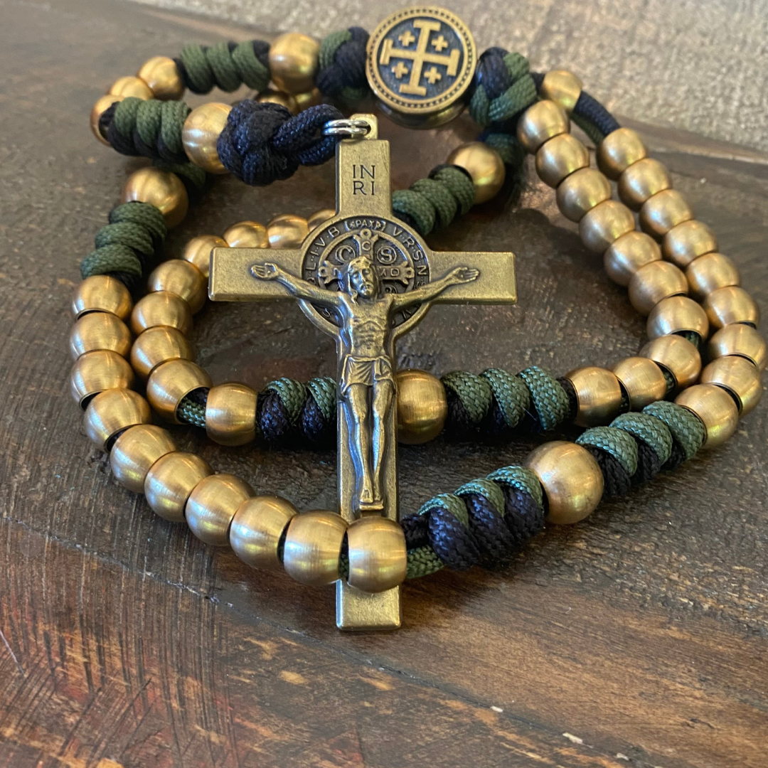 Weapon for These Times: St Benedict/Jerusalem Cross Paracord Rosary