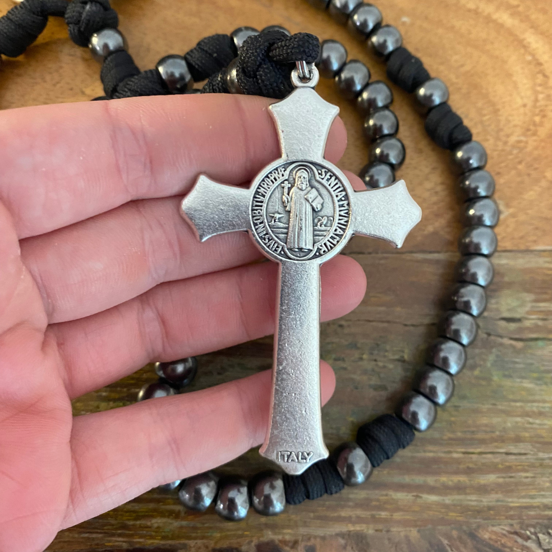 Gunmetal St Benedict Paracord Rosary