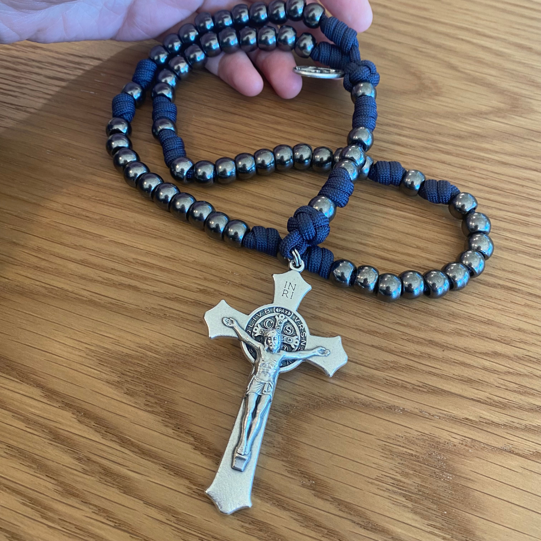 Gunmetal St Benedict Paracord Rosary