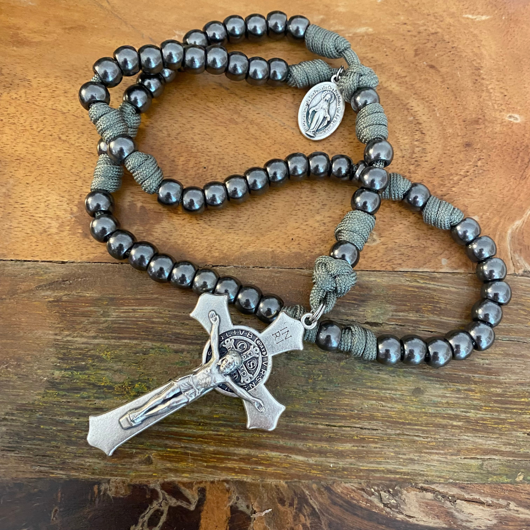 Gunmetal St Benedict Paracord Rosary