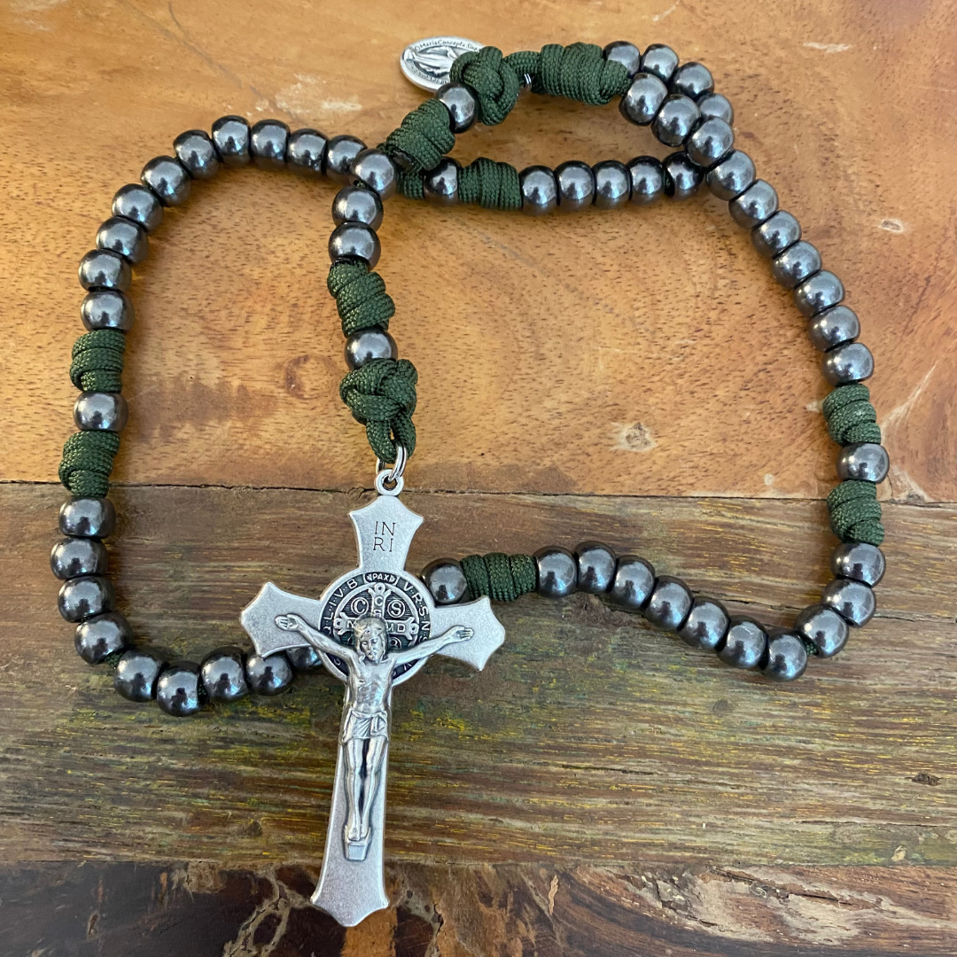 Gunmetal St Benedict Paracord Rosary