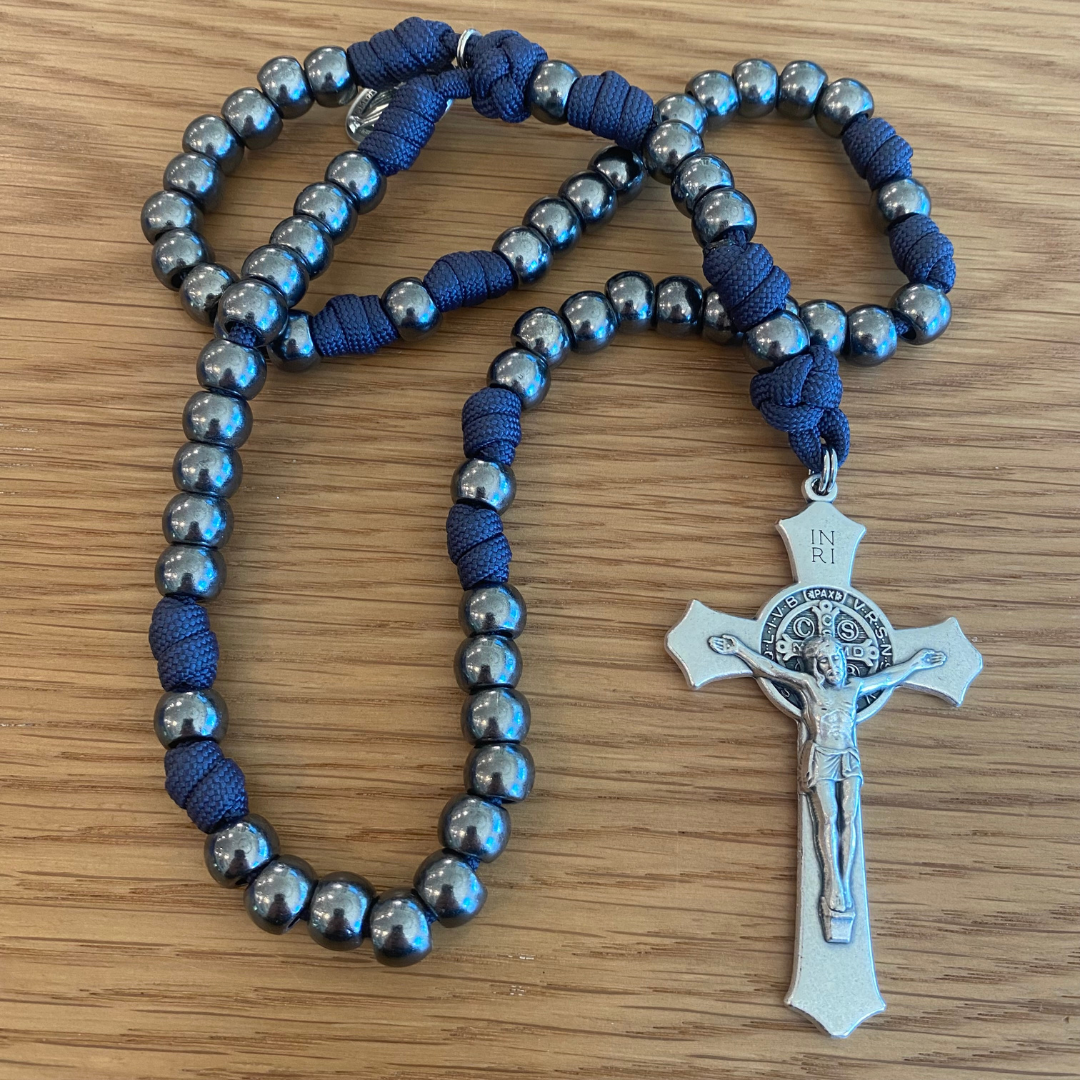 Gunmetal St Benedict Paracord Rosary