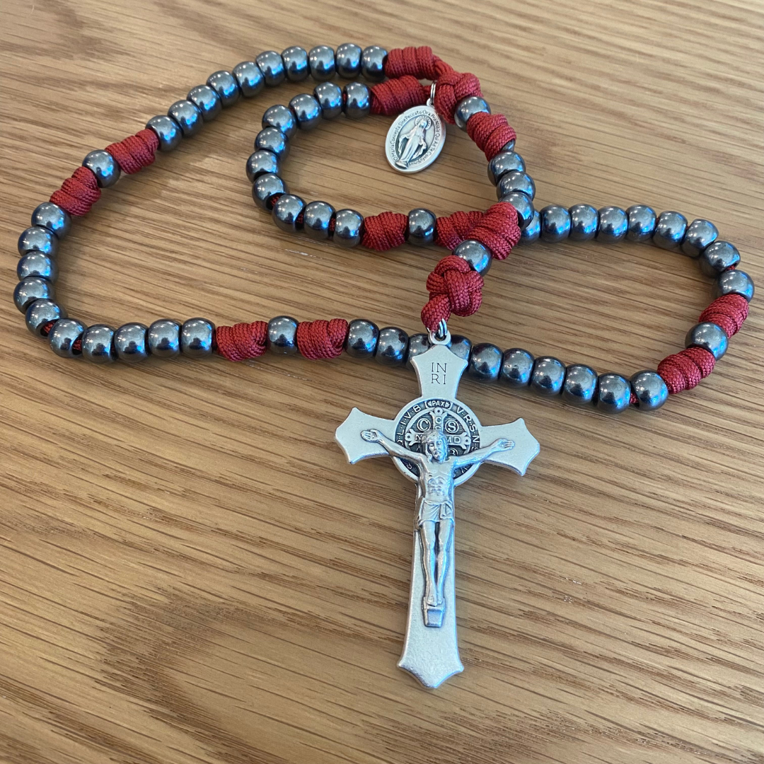 Gunmetal St Benedict Paracord Rosary