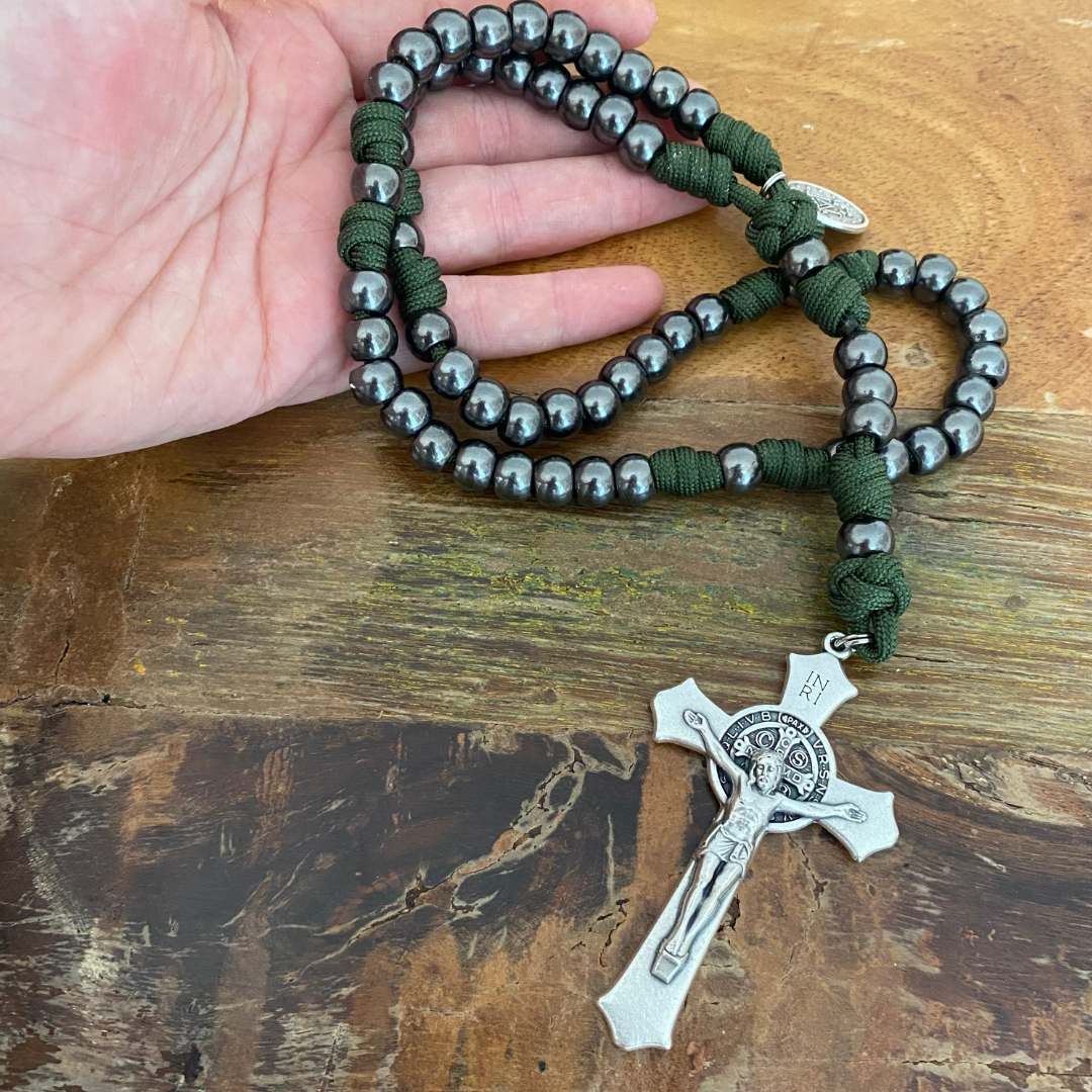 Gunmetal St Benedict Paracord Rosary