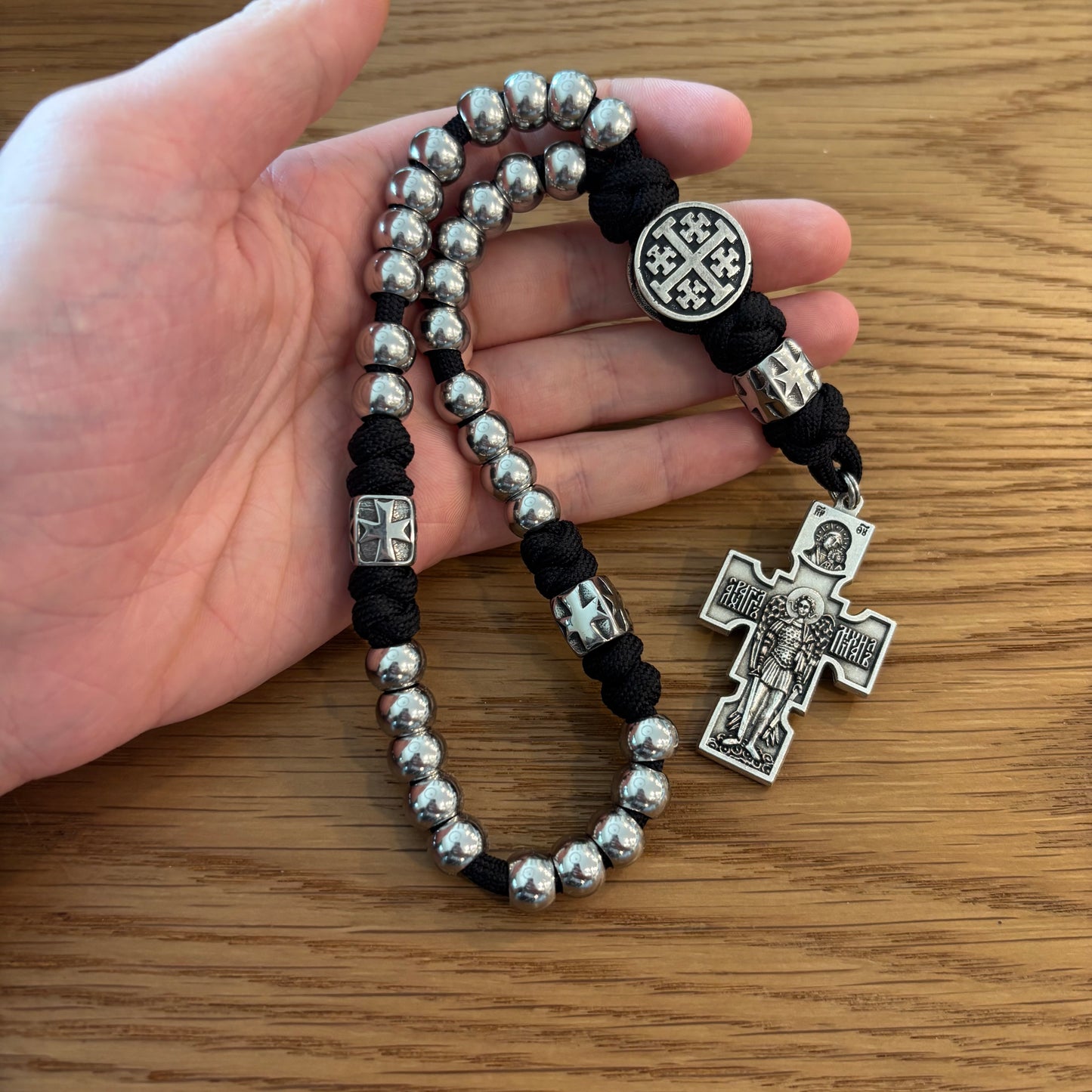 Double Corded 33 Bead Chotki with Jerusalem Cross Centerpiece