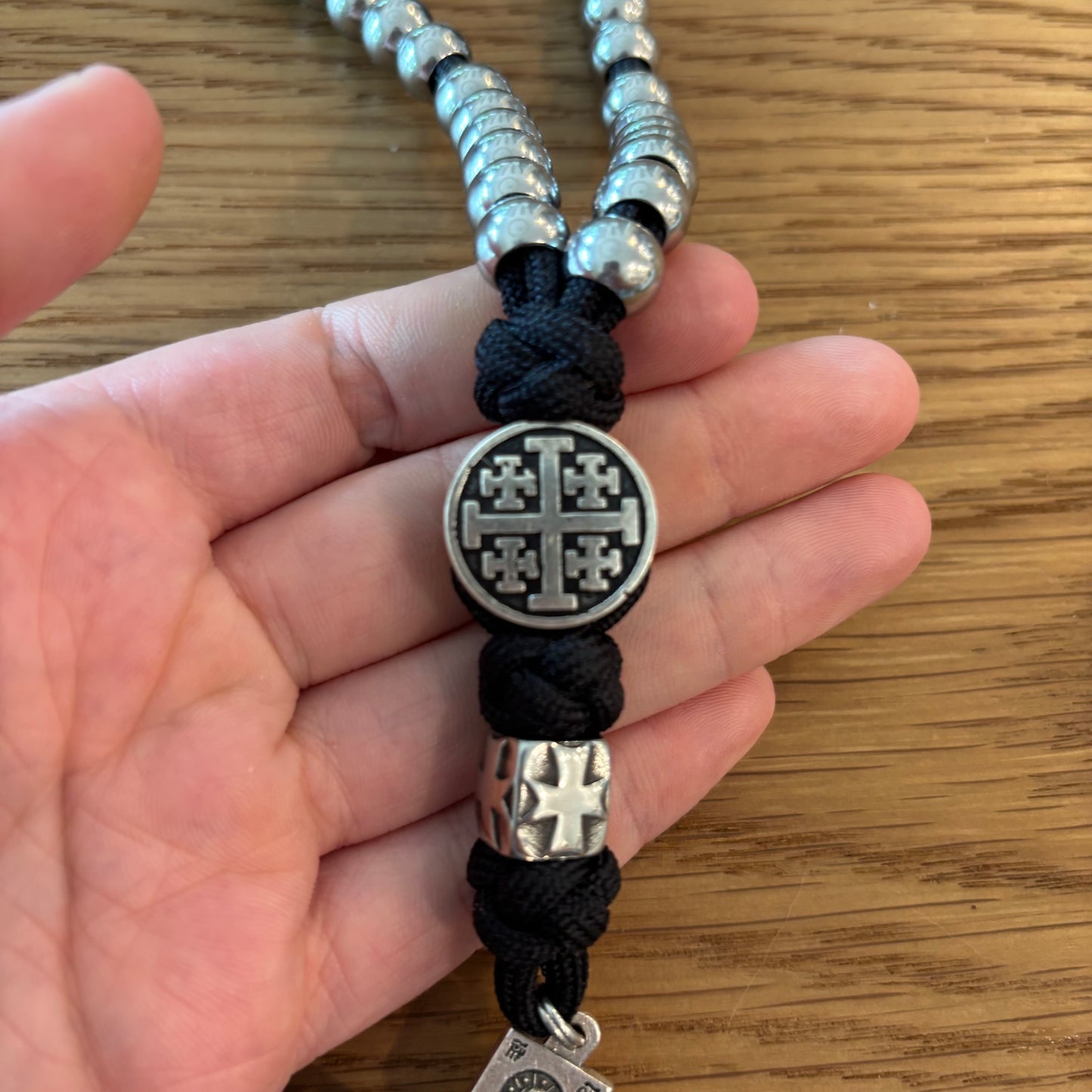 Double Corded 33 Bead Chotki with Jerusalem Cross Centerpiece