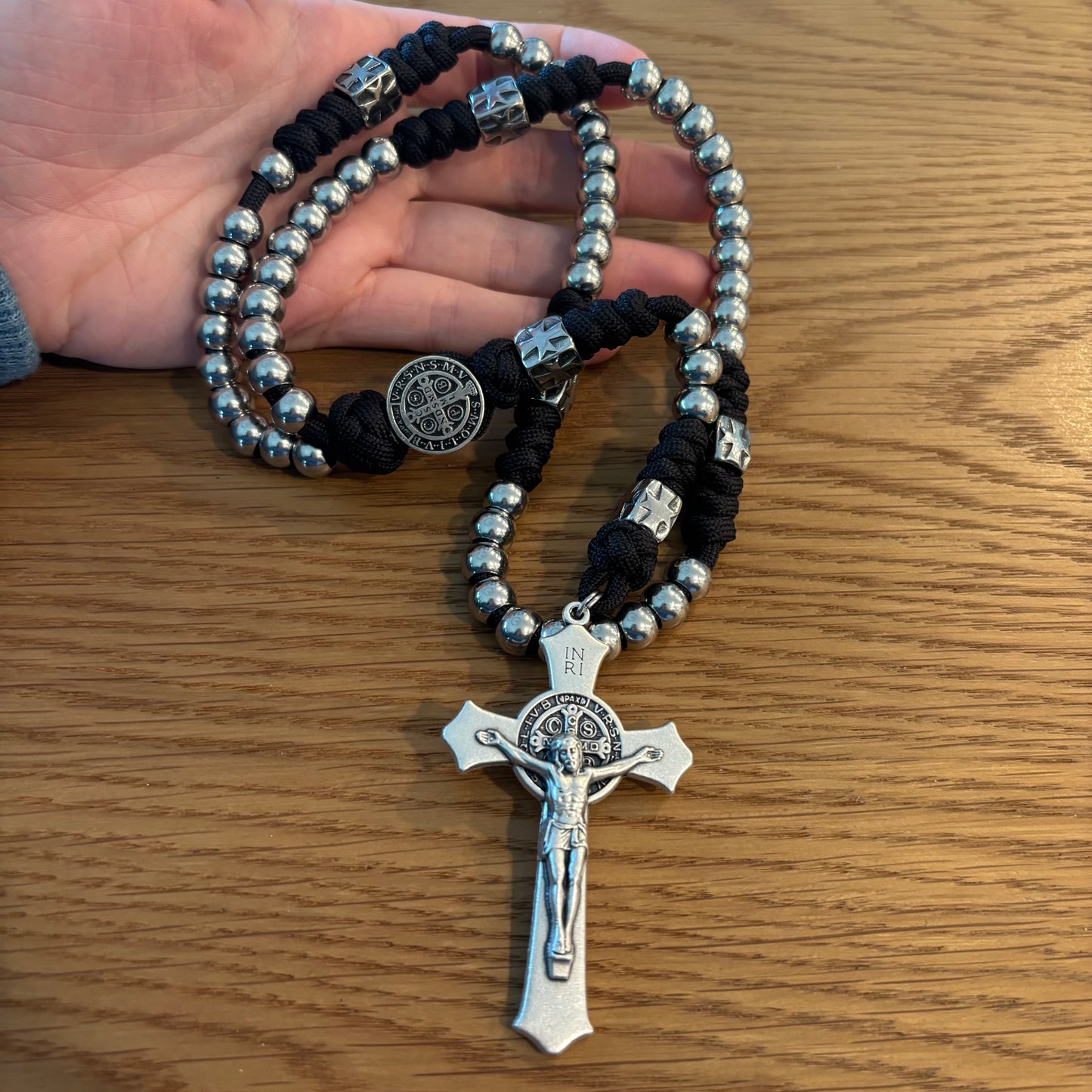 Weapon for these Times: Stainless Steel St Benedict Paracord Rosary