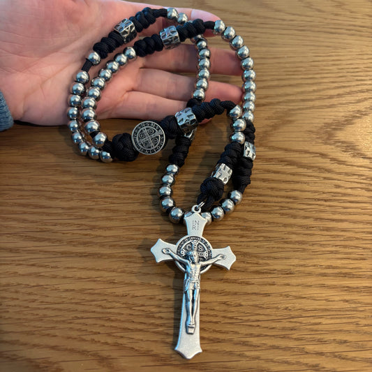 Weapon for these Times: Stainless Steel St Benedict Paracord Rosary