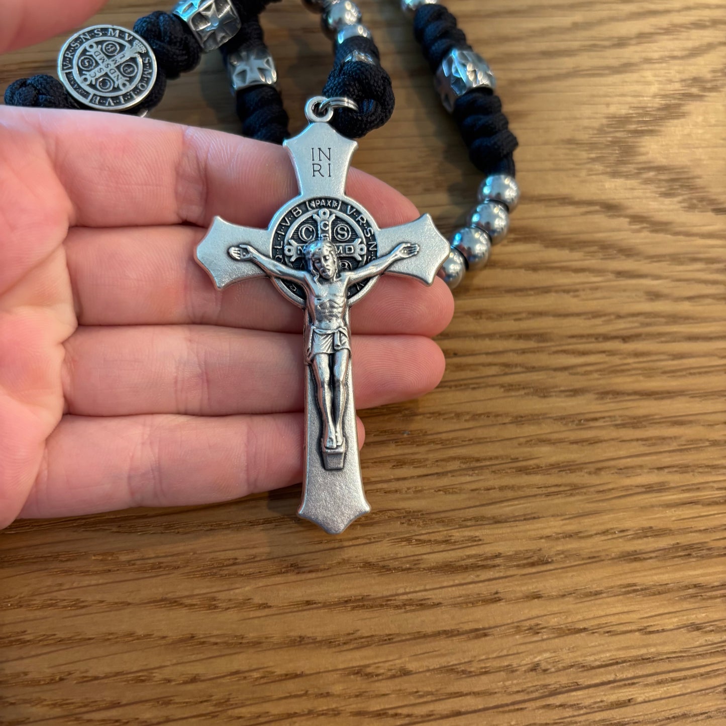 Weapon for these Times: Stainless Steel St Benedict Paracord Rosary
